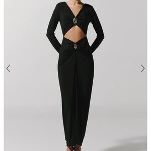 Baobab Fiore Cutout Long Sleeve Maxi Dress